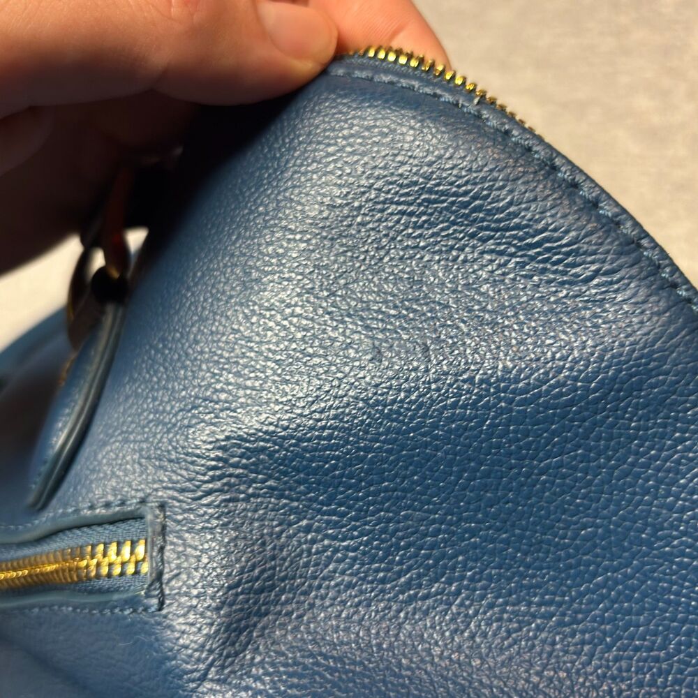 Joy & Iman Blue Joy & Iman Leather Satchel - Picture 9 of 11